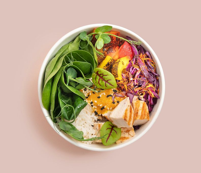 Un bowl cuisiné maison par les chefs Qibi